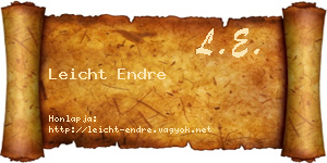 Leicht Endre névjegykártya